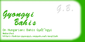 gyongyi bahis business card